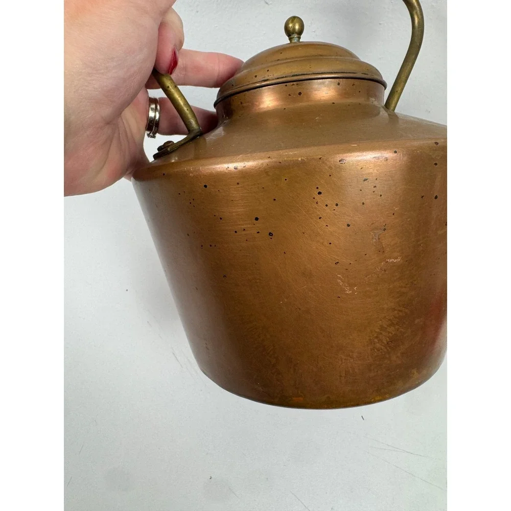 Vtg Taurus Portugal Copper Tea Kettle‎ Pot Rustic Farmhouse Cottagecore